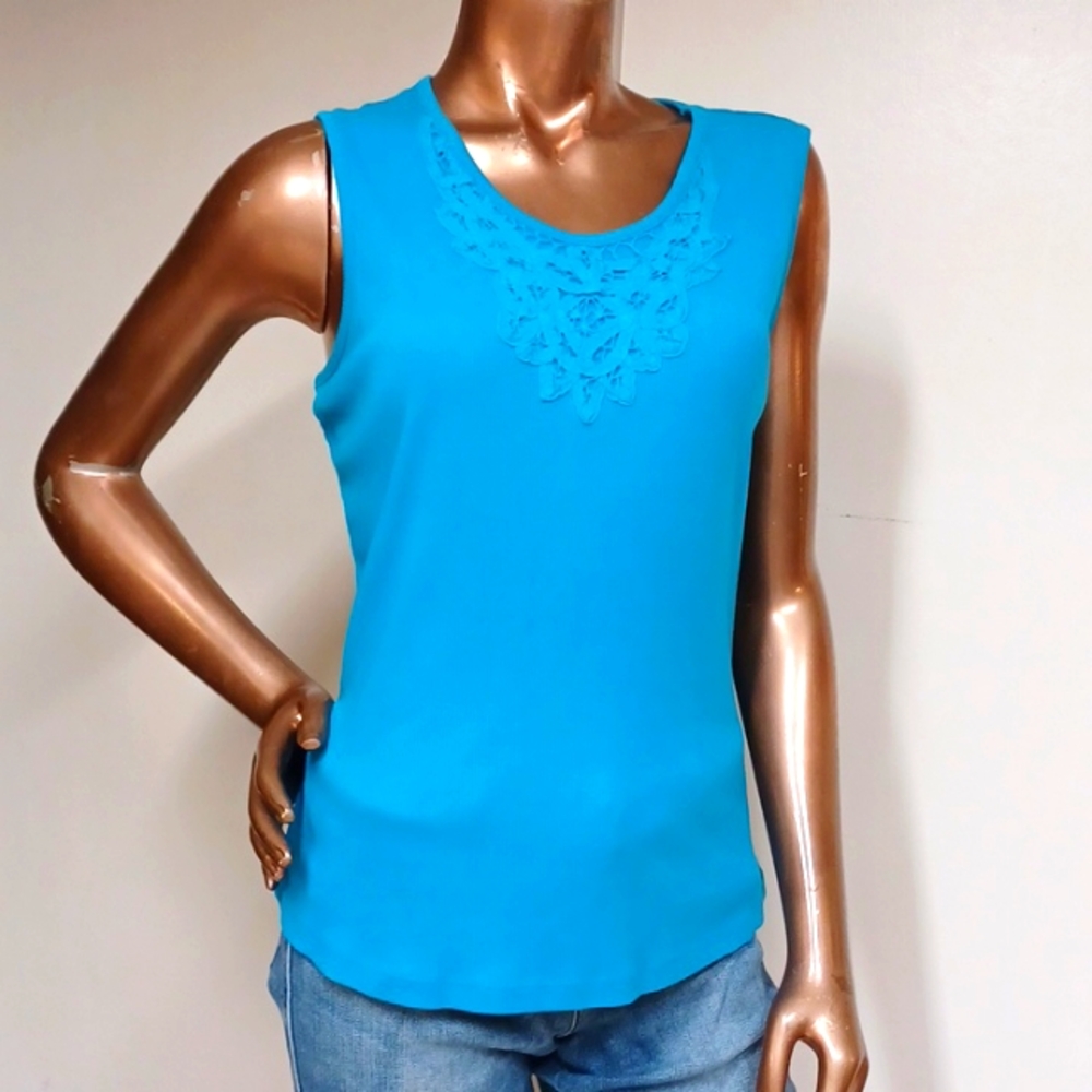 Crochet Neck Ribbed Tank Top